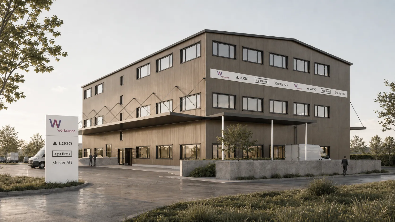 Workspace Wolfwil — Visualisierung Neubau Gewerbehalle